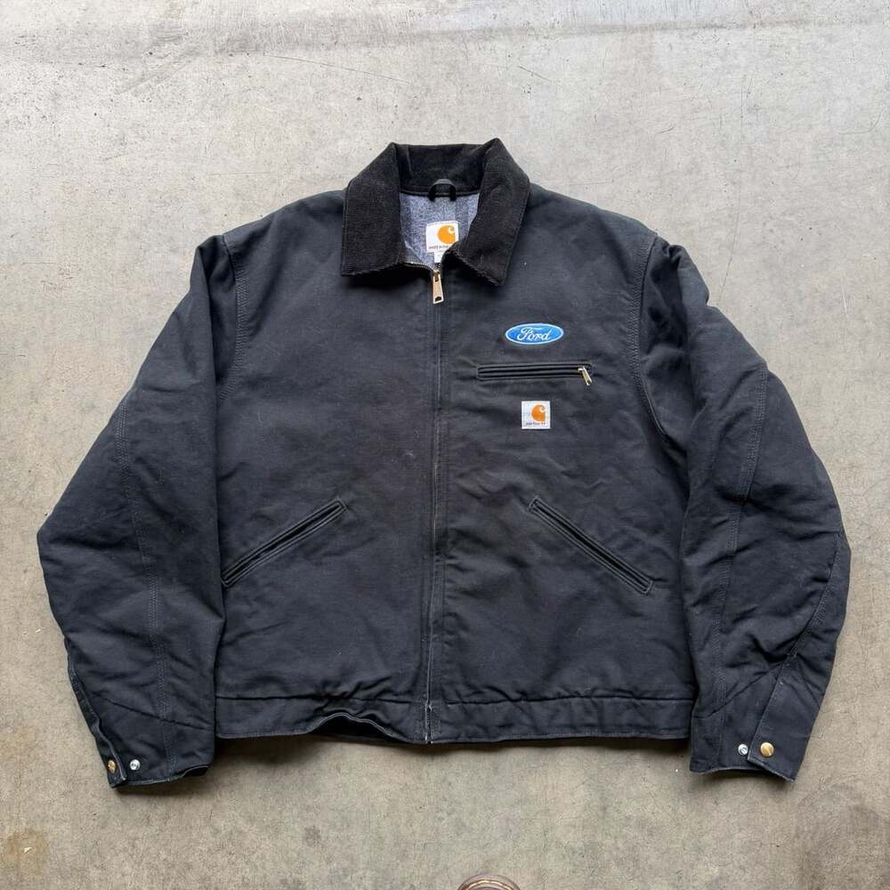 Carhartt Detroit Jacket Size L Black Ford Logo Workwear